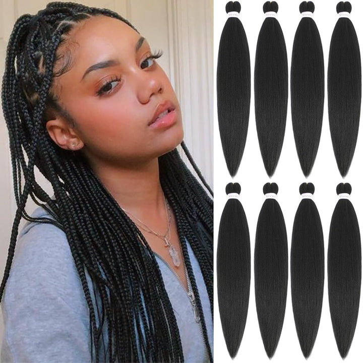 Purple Braiding Hair Pre Stretched Long Braid 30 Inch 2 Packs Professional Braiding Hair Extensions Synthetic Crochet Twist Braids (30 Inch, Purple)