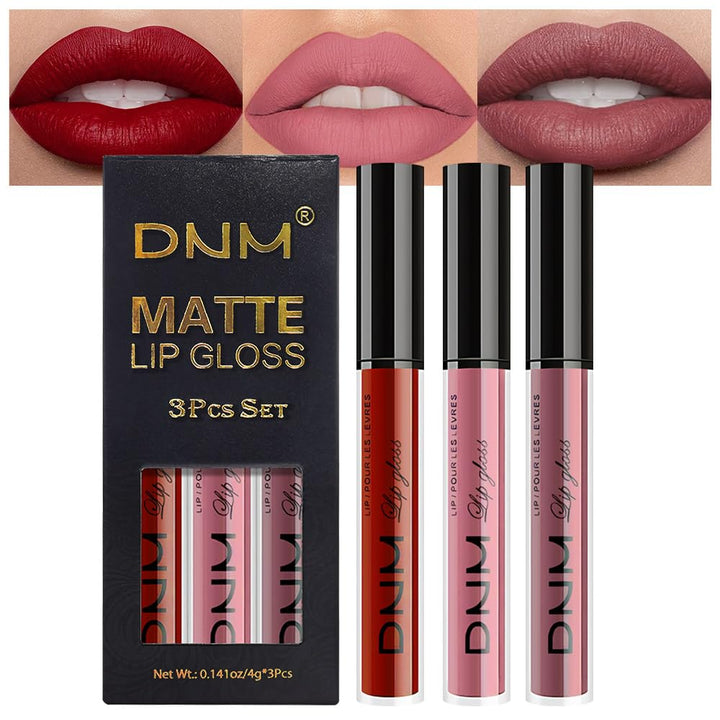 3Pcs Dark Red Purple Plum Matte Liquid Lipstick Sets for Women Matte Lip Stain Long Lasting Waterproof, Burgundy Blood Blue Red Lipstick, Black Cherry Maroon Gothic 24 Hours Magic Lipsticks