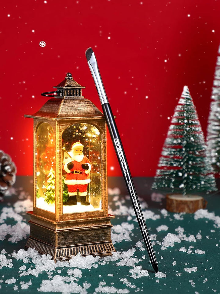 Eyeliner Brush,  Sickle Angled Gel Eyeliner Makeup Brush for Precise Eye Liner, Eyebrow, Eyelid with Ultra Thin Curved Vegan Bristles (E865)