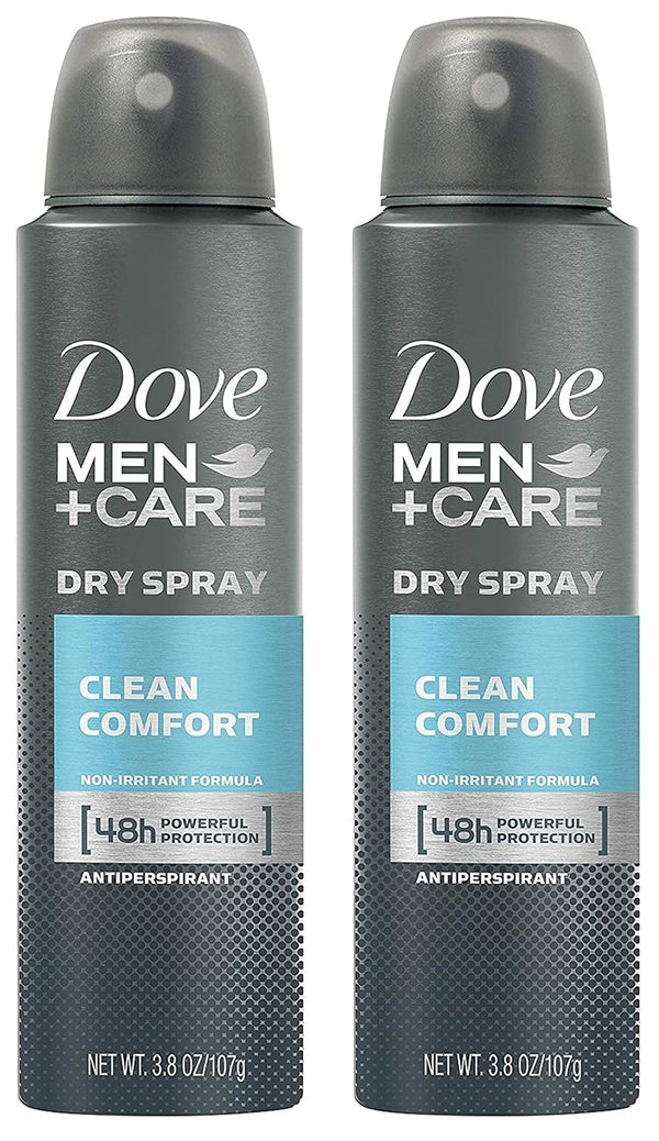 Men + Care Dry Spray Antitranspirante, Clean Comfort 3,8 Oz (2 Pack)