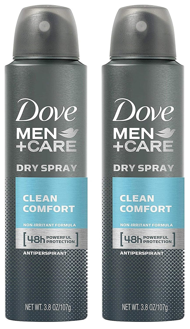 Men + Care Dry Spray Antitranspirante, Clean Comfort 3,8 Oz (2 Pack)