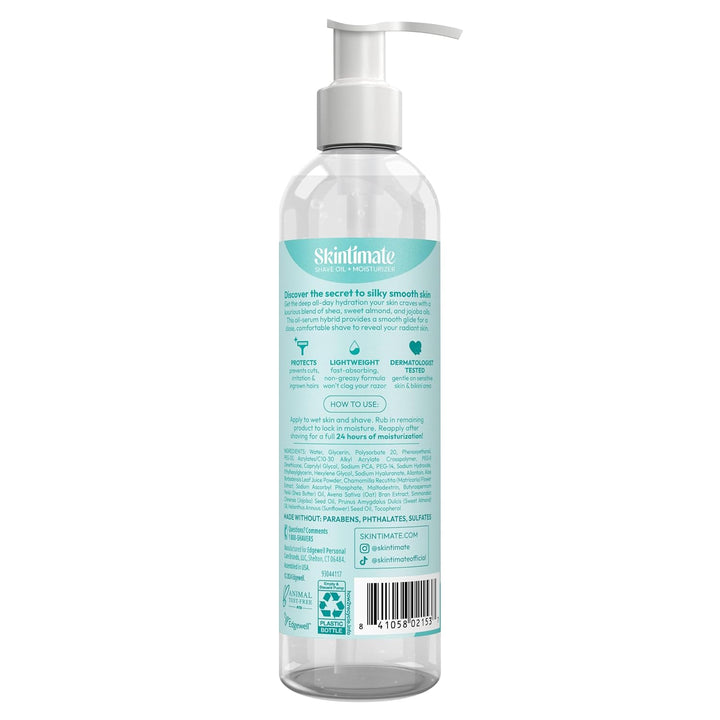 2-In-1 Shave Oil & Moisturizer, Fragrance Free, 7.3Oz | Shaving Oil, after Shave for Women Bikini Area Moisturizer with Vitamin E and Aloe, Shaving Cream Alternative, 7.3 Fl Oz