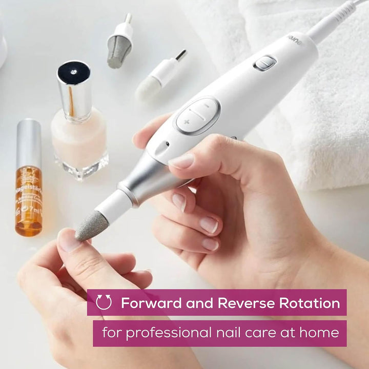 MP42 Nail Drill, 7-In-1 Nail Kit with Strong Sapphire Nail Drill Bits, Electric Nail File and Nail Buffer Includes Bright LED Light, Pedicure Kit and Manicure Set with Storage Case