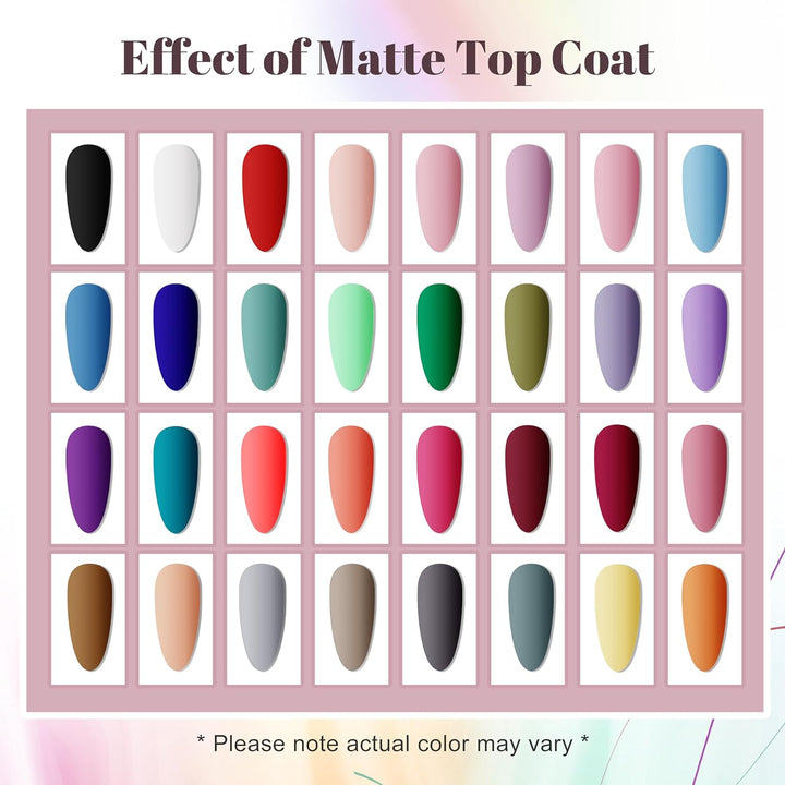 36 PCS Gel Nail Polish Set-32 Colors Gel Polish Kit Base Coat Glossy Matte and Glitter Top Coat Nail Polish Set Green Blue Red Pink Collection Gifts for Women
