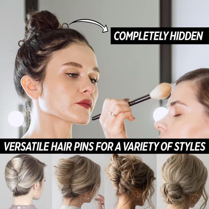 Hair Pins - 2 1/2" Plastic, U-Shaped Magic Grip Hairpins, Strong Durable Pins for Fine, Thick & Long Hair, Styling Accessories - Tortoise Shell, Set of 10