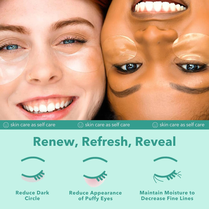 Rejuvenating under Eye Gels - Hydrating Eye Mask W/Caffeine, Hydrolyzed Collagen & Centella Asiatica- under Eye Patches for Dark Circles - Minimize Puffiness & Wrinkle Reducer - 30 ​Pairs