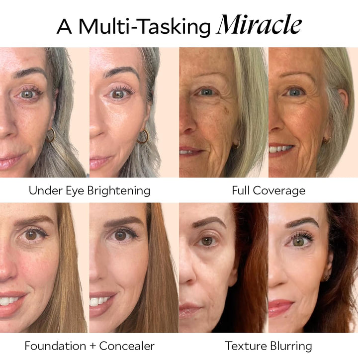 Luxury Concealer & Foundation with Anti-Aging Ingredients - Full Coverage for Dark Circles, Wrinkles, Fine Lines, and Spots, All-Day Wear for Mature Skin - Bisque, 0.5 FL. OZ. / 15 ML