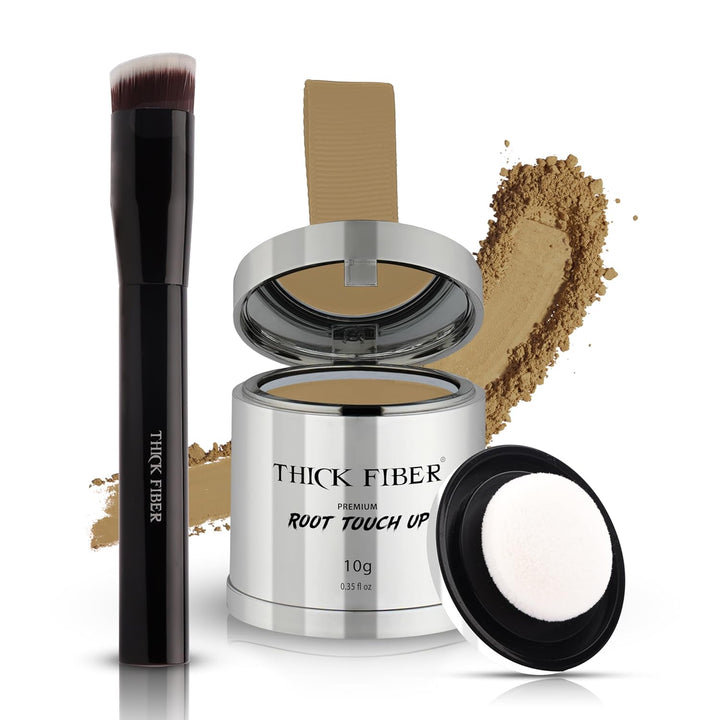 Root Touch up Powder - Water & Sweat Resistant Hair Loss Concealer Set for Thinning Hair Women, Includes Brush (Dark Brown)