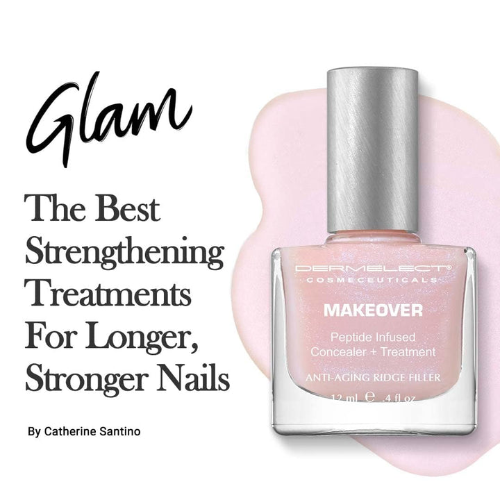 Dermelect Makeover Ridge Filler - Award-Winning Nail Treatment, Strengthens, Moisturizes, Conceals Imperfections, Keratin & Peptide Enriched, for Healthy, Smooth Nails