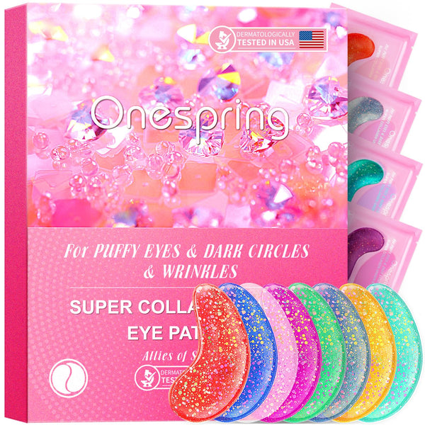 Under Eye Patches (24 Pairs) - Eye Gel Pads for Wrinkles, Puffy Eyes, Dark Circles, Eye Bags, Natural Collagen Eye Gels Pads, under Eye Mask Patches for Refreshing, Revitalizing