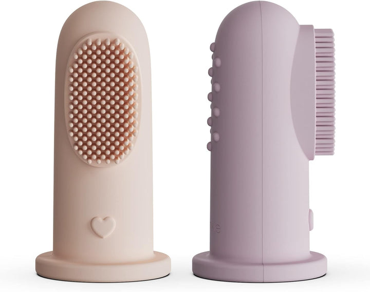 Baby Finger Toothbrush Tongue Oral Cleaner Kit for 3 Months +, 3 Pcs (Blush/Pale Mauve/Blush)