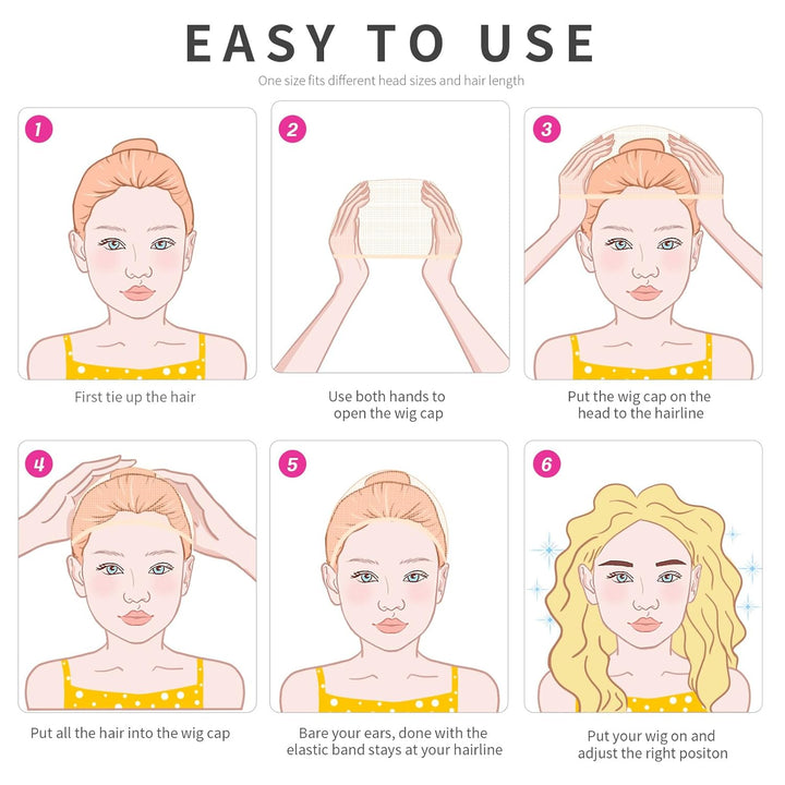 Wig Cap, 4PCS Wig Cap for Kids Light Brown. Stretchy Stocking Caps for Wigs, Natural for Halloween, Cosplay.