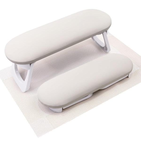 Nail Arm Rest, Foldable PU Leather Nail Hand Rest for Acrylic Nails Cushion Hand Holder, Nail Hand Pillow Nail Art Accessories Tool for Nails Tech Manicure Pedicure Salon Home Use - Light Gray
