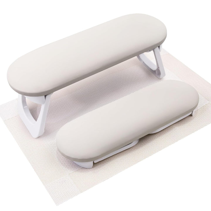 Nail Arm Rest, Foldable PU Leather Nail Hand Rest for Acrylic Nails Cushion Hand Holder, Nail Hand Pillow Nail Art Accessories Tool for Nails Tech Manicure Pedicure Salon Home Use - Light Gray