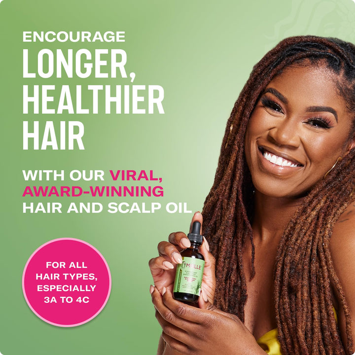 Rosemary & Mint Hair Oil, Split Ends & Dry Scalp Treatment - Made with Biotin & Essential Oils for Strengthening, Soothing, Moisturizing & Encouraging Longer, Healthier Hair (2 Fl Oz)
