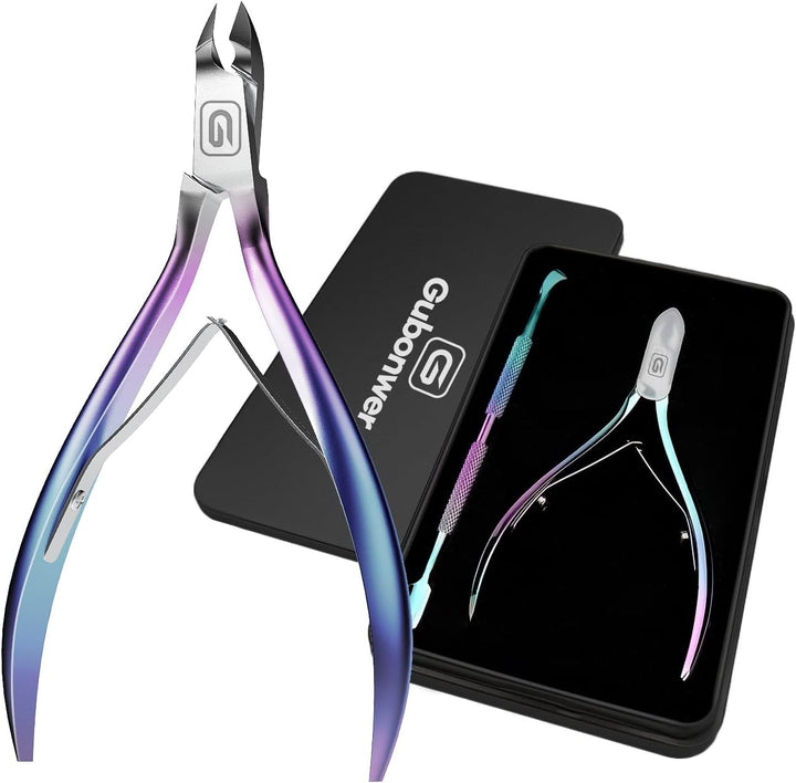 Cuticle Trimmer 3/4 Jaw Extremely Sharp Cuticle Nippers Scissors Stainless Steel Clippers Cutter Remover Pedicure Manicure Nail Tool, Cuticle Pusher, Nail Cuticle Trimmer Professional Cuticle Cutter