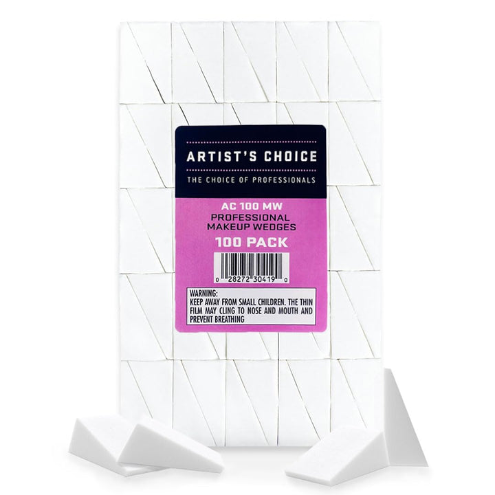 100 Pack Makeup Sponge Mini Applicator Wedges, Triangle Cosmetic Sponges for Foundation, Blush, Eye Shadow, Blending, Latex Free, Perfect for Face Painting and Halloween Makeup