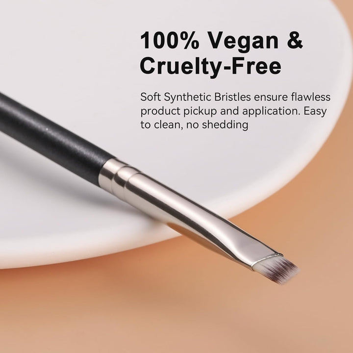 Flat Angled Eyeliner Brush, Soft Thin Slanted Synthetic Bristles Precision Eyebrow Brush for Brow Powder Gel Eye Liner