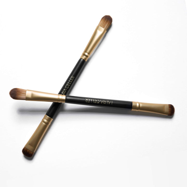 Dual-Ended Eyeshadow Brush - Domed Shader & Blending Brush for Baked and Pressed Eyeshadow Application - All over Eye Makeup Brush