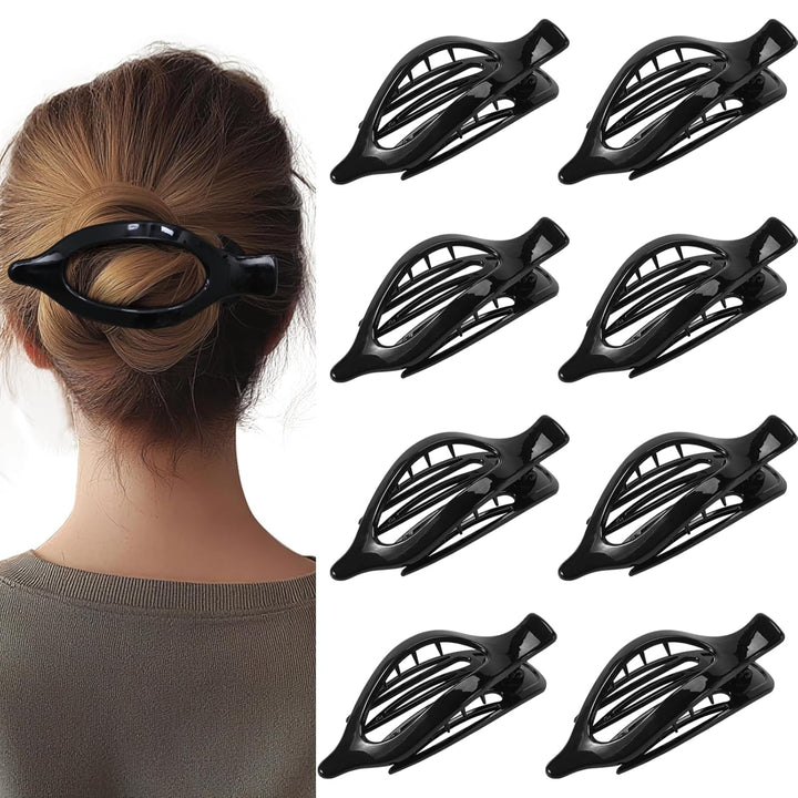 8 Pack Flat Hair Clips for Women,Matte No Crease Flat Claw Clips, Large Strong Hold Barrettes for Thick & Thin Hair, French Duckbill Styling Accessories