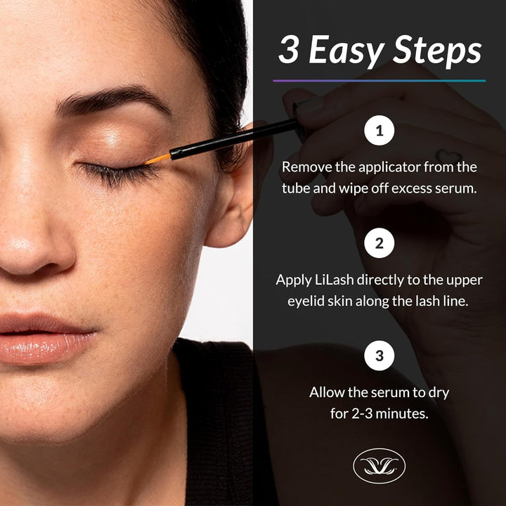 Purified Eyelash Serum to Grow Longer & Fuller-Looking Lashes - Eyelash Growth Enhancer, Safe for Use with Contacts, Lash Extensions, Sensitive Eyes - Vegan & Cruelty-Free (2Ml, 90-Day Supply)