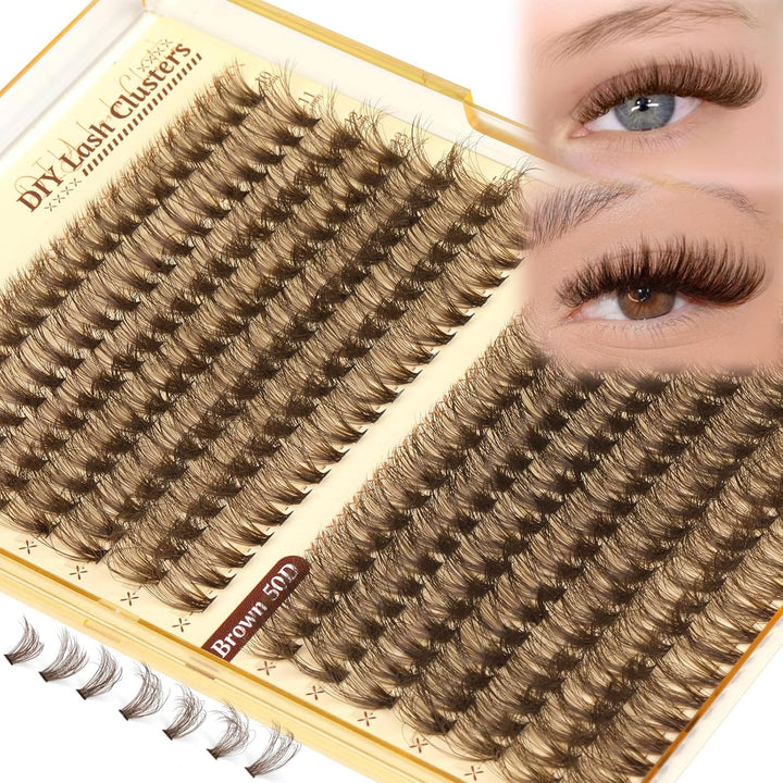 Eyelash Clusters 30D+40D+50D+60D+80D+100D Lash Clusters Wispy Individual Lashes 476PCS D-Curly Lash Extension 10-16MM Natural Lashes Clusters DIY Cluster Eyelash Extensions for Beginners