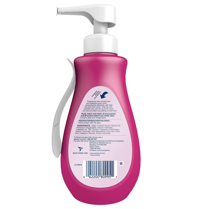 Hair Remover,  Gel Hair Removal Cream Sensitive, 13.5 Ounce, Sensitive Formula with Aloe Vera and Vitamin E (Pack of 1)