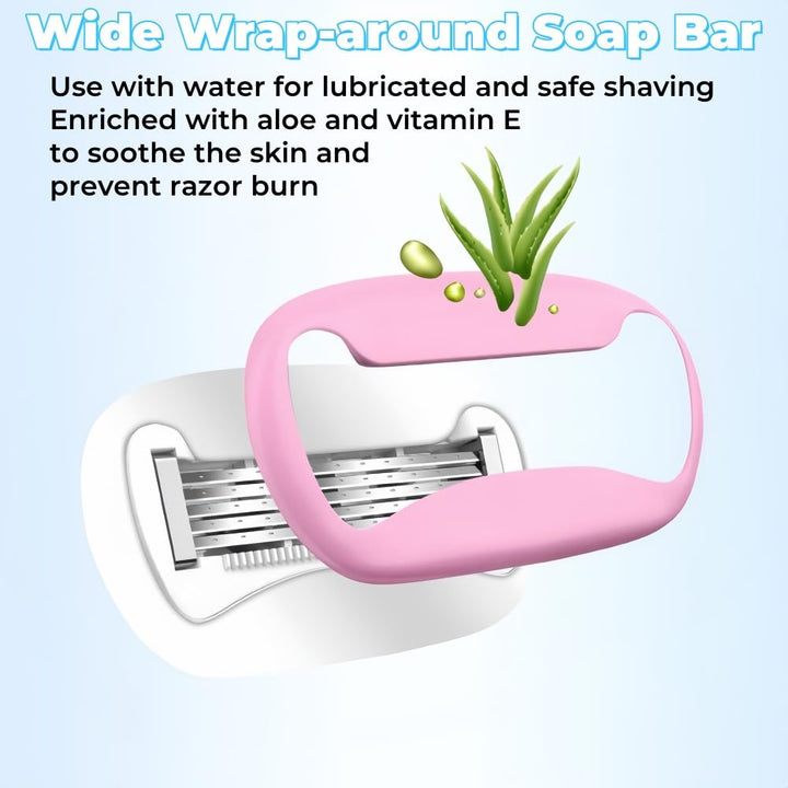 2024 New Women'S Short Handle Razor with Five Blades, Can Remove Excess Body Hair from Arms, Legs, Underarms, Private Areas, Etc. Reusable, with Replaceable Razor Heads (H)