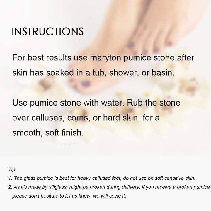 Glass Pumice Stone for Feet, Callus Remover and Foot Scrubber & Pedicure Exfoliator Tool Pack of 2
