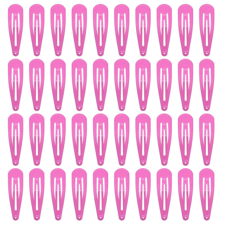 40 Pack Black 2 Inch Barrettes Women Metal Snap Hair Clips Accessories