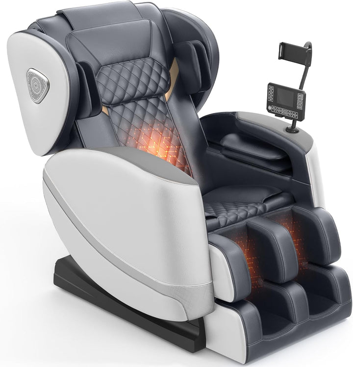 2025 Massage Chair Full Body, Zero Gravity Massage Chair with 10 Fix Rollers, Heating, Foot Massage, Auto Modes, Bluetooth Speaker, Touch Screen Controller (Upgraded Version)