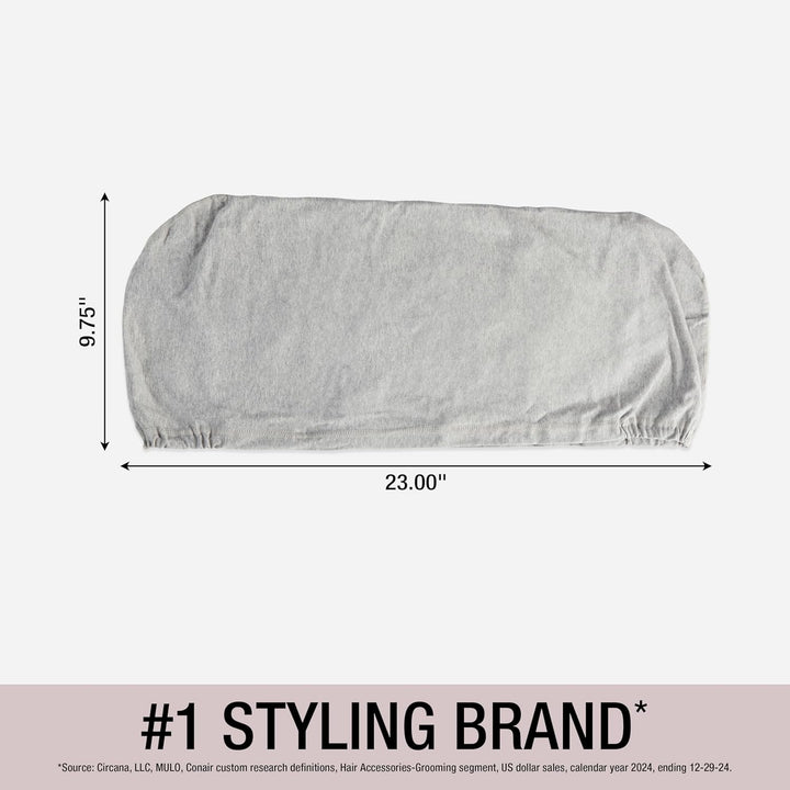 Cotton Twist & Wrap Hair Towel, Fast Drying Ultra-Absorbent Hair Plop for All Types and Lengths, Turban-Style Cotton Towel Helps Maintain Natural Curl Style, Gray