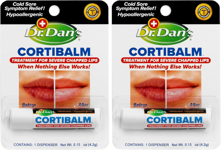 Cortibalm - 1 Pack - for Dry Cracked Lips - Healing Lip Balm for Severely Chapped Lips - Designed for Men, Women and Children
