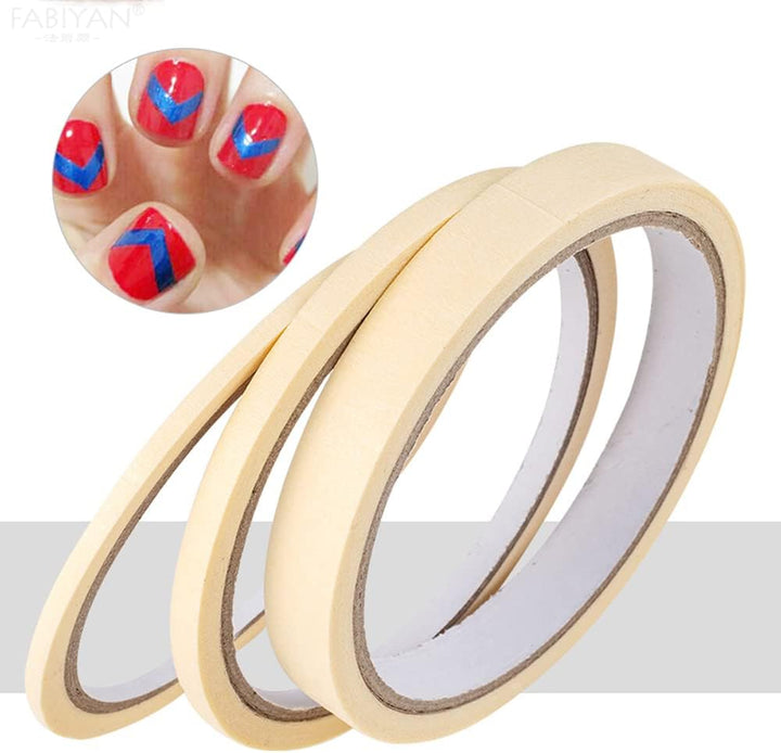 3Pcs/Set Nail Art Tape Roll Wrap Adhesive Decoration Edge Guide Tips Design Stickers Manicure Tool Stripe Creative Masking Pattern 20M per Roll French Manicure Tips Masking Tapes 3/5/12Mm