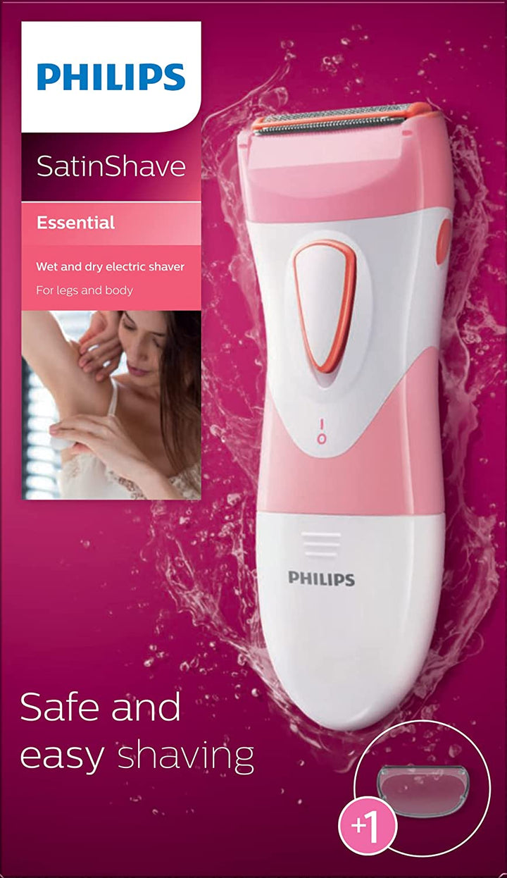 Satinshave Essential Women’S Wet & Dry Electric Shaver for Legs & Body, Cordless, with Hypoallergenic Foil, HP6306/50