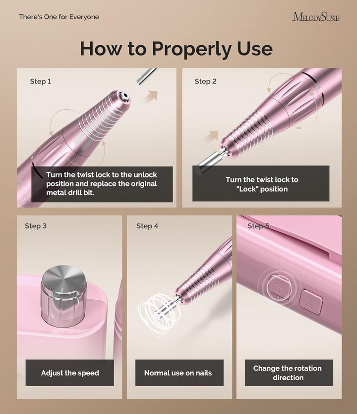 Professional Rechargeable Nail Drill 30000 RPM, Electric Nail File for Shaping, Removing & Polishing Gel Nails, Lightweight & Easy to Use, Ideal for Home & Salon Manicure Pedicure, SC300F