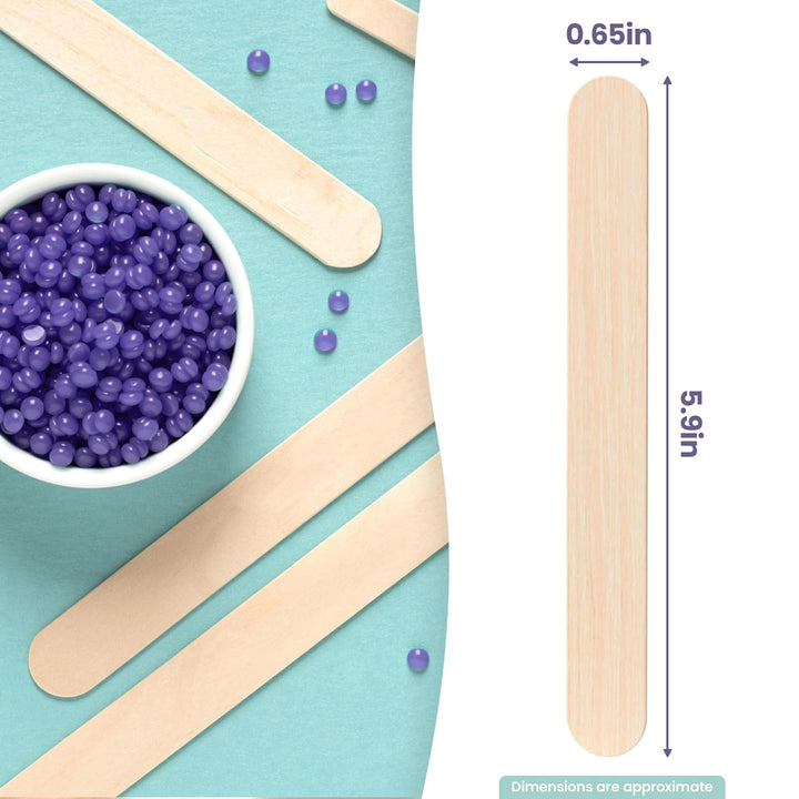 Craft Sticks, Popsicle Sticks, Premium Splinter-Free Wooden Sticks for Waxing, Wax Stick for Body and Face Waxing, 140 Pieces