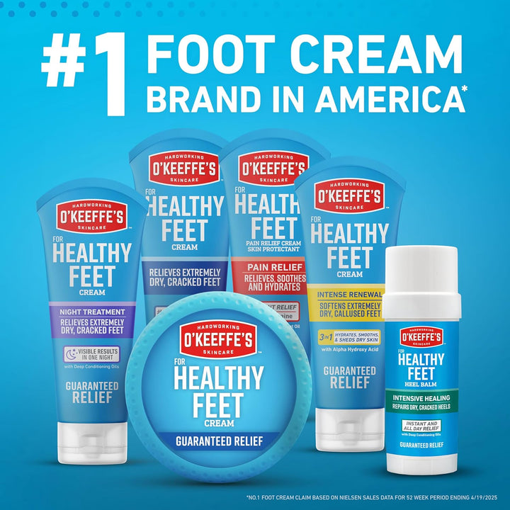 for Healthy Feet Foot Cream - 3.2 Oz Jar (1 Pack) - Guaranteed Relief for Extremely Cracked, Dry Feet, Repairing Skincare, Instantly Boosts and Retains Moisture Levels