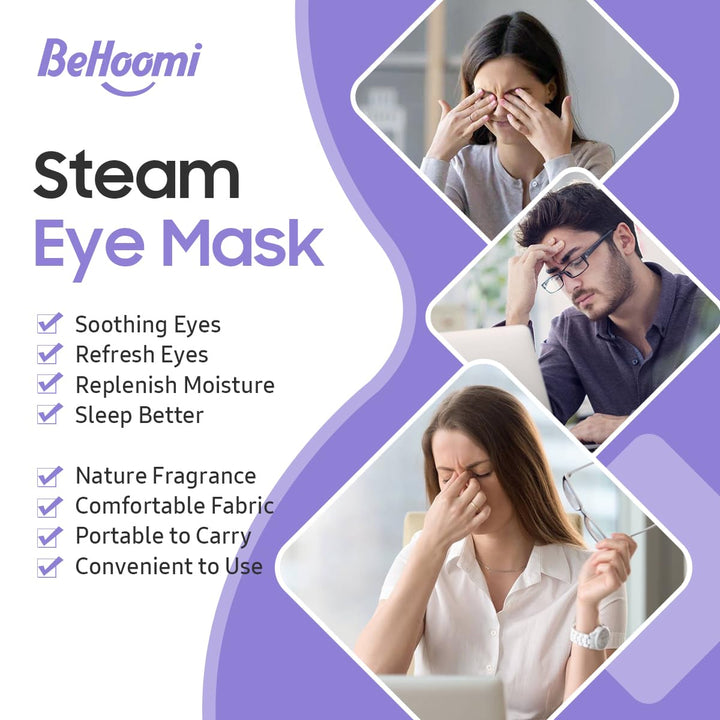 20 Packs Steam Eye Mask, Heated Eye Mask Warm Compress for Eyes, Disposable Self Heating Steam Mask for Home, Sleep, Spa, Travel Essentials & Relaxation Gifts for Women (Lavender)