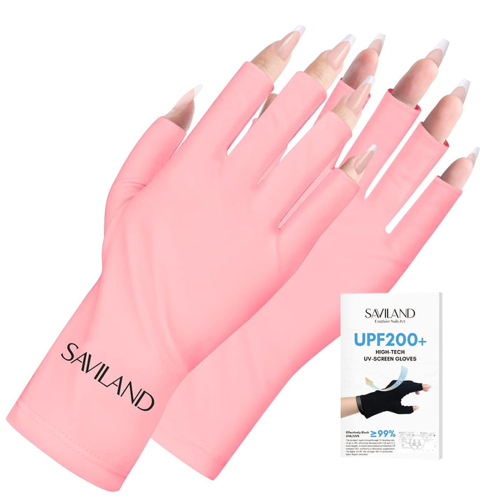 UV Gloves for Nails: Professional UPF200+ UV Glove for Gel Manicures anti UVA & UVB 999+ Gloves for Gel Nail Lamp Fingerless UV Light Gloves for Gel Nails Prevent Hands from UV Harm (Black)