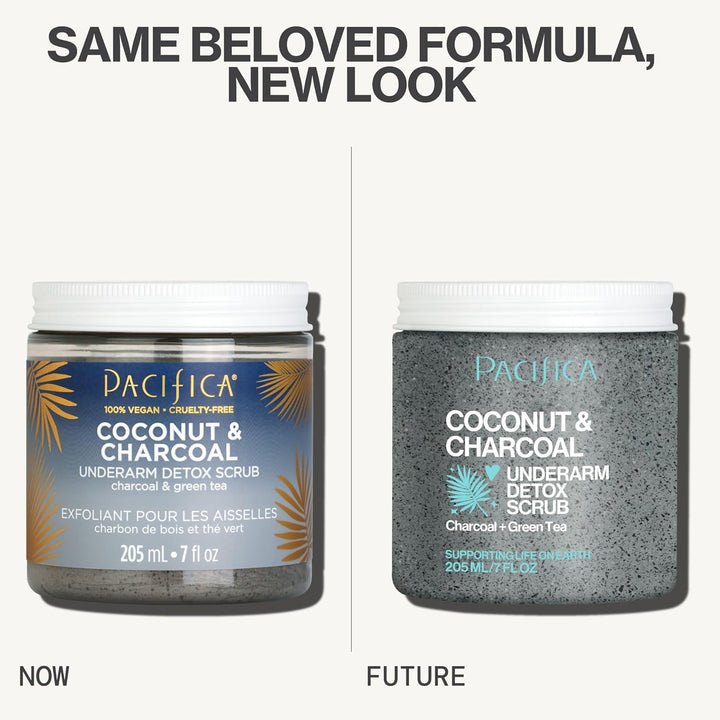 Underarm Body Scrub - Armpit Detox Coconut & Charcoal Deodorant– Exfoliating & Nourishing for Natural Deodorant Users – Aluminum-Free & Safe for Sensitive Skin, Vegan & Cruelty-Free, 7 Fl Oz