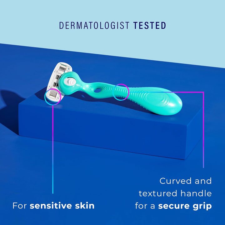 Sensitive Women'S Razor Blade Refills, 4 Count | 5-Blade Razors for Women Sensitive Skin | Womens Razor Refills for Sensitive Skin