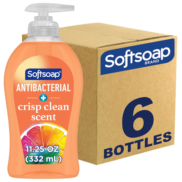 44571 Antibacterial Hand Soap, Crisp Clean, 11 1/4 Oz Pump Bottle, 6/Carton