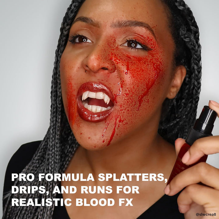 Makeup Blood Splatter | Professional Fake Spray Blood | Performance, Halloween, Face Paint, Costumes, & Special FX 1 Fl Oz (30 Ml)