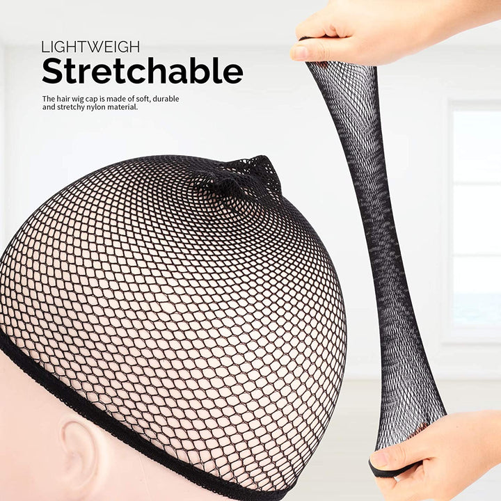 6PCS Wig Cap, 6PCS Black Mesh Wig Cap Net, Closed End Hair Mesh Net, Liner Weaving Caps for Women, Men, Kids, Wig Caps for Halloween, Cosplay