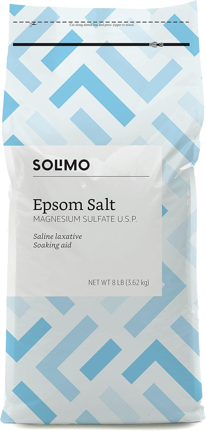 Epsom Salt Soak, Magnesium Sulfate USP, Unscented, 8 Pound (Pack of 3)