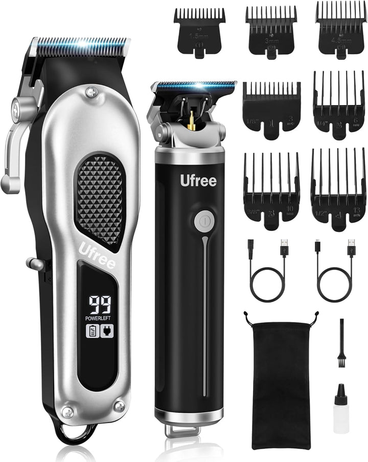 Hair Clippers for Men, Professional Clippers and Trimmers Set, Cordless Clippers for Hair Cutting, Beard Trimmer, Barber Clippers, Rechargeable Electric Shaver, Gifts for Men, Black Gold