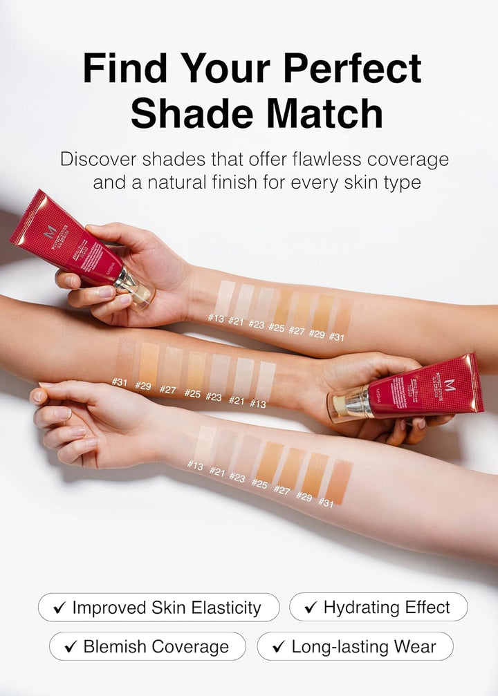 M Perfect Cover BB Cream No.23 Natural Beige -Light/Medium with Cool/Neutral Undertone SPF 42 PA +++ 1.69 Fl Oz - Tinted Moisturizer for Face with SPF