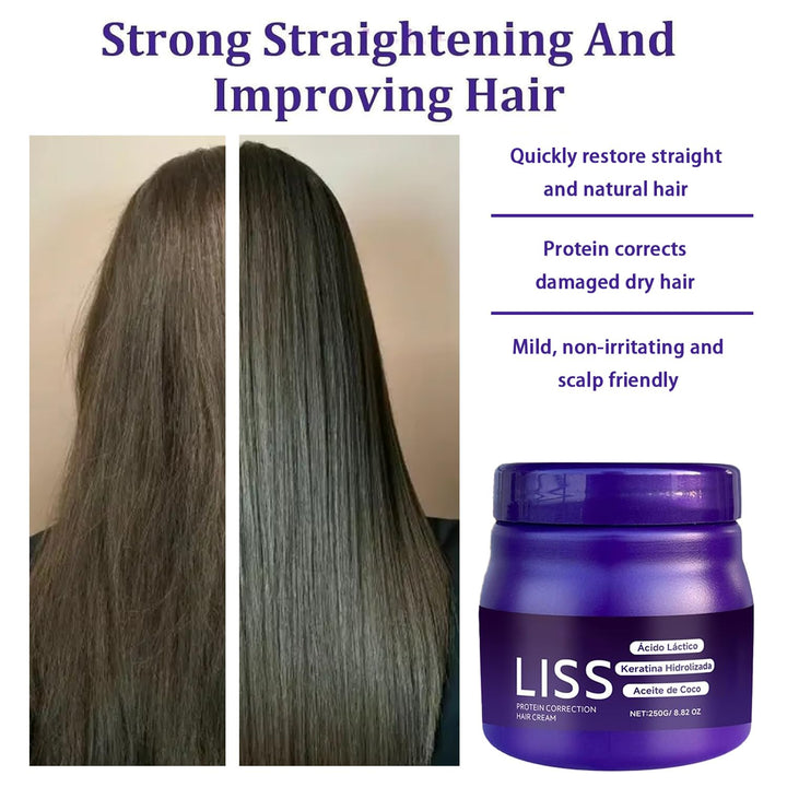 Liss Alisado, Crema Alisadora , Alisado Para Cabello Sin Formol, Liss Keratina, Hair Natural Silkiness 1Pcs