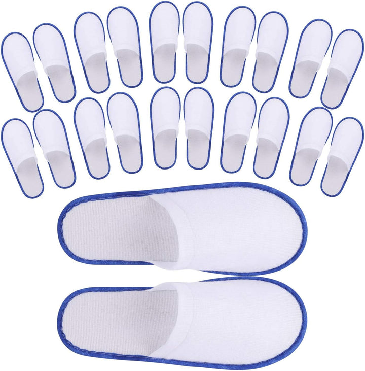 24 Pairs Spa Slippers Flip Flops Disposable Slippers for Hotel Guests Women Men Closed Toe Super Comfort White